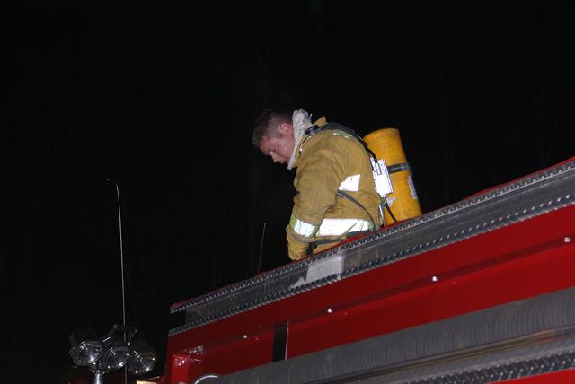 Ross Dubarry during engine company operations training.  Firefighter 1 course at Paul Smiths/Gabriels, November 2010